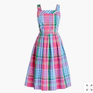 J. Crew Plaid Cotton Poplin Apron Sundress